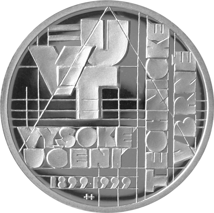 Stříbrná mince 200 Kč Založení Vysokého učení technického v Brně 100. výročí 1999 Proof