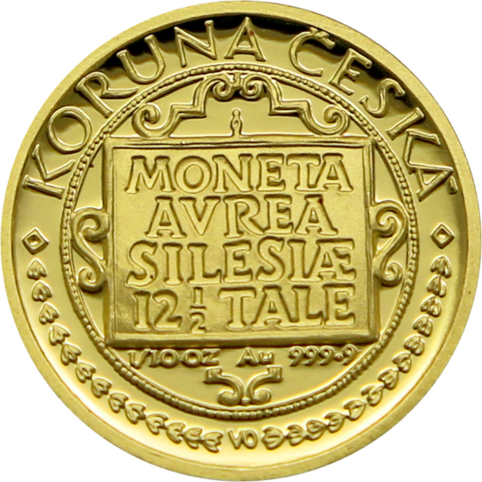 Přední strana Zlatá minca 1000 Kč Trojdukát slezských stavov 1997 Proof 