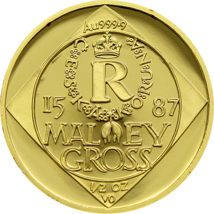 Přední strana Zlatá minca 5000 Kč Malý groš 1997 Proof 