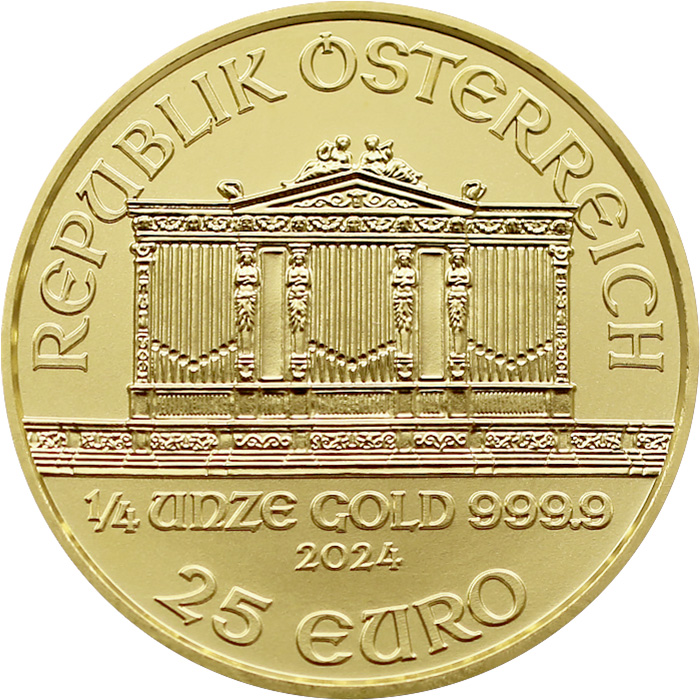 Přední strana Gold investment coin Wiener Philharmoniker 1/4 Oz