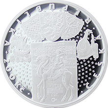 Zadní strana Stříbrná mince 200 Kč Kryštof Harant z Polžic a Bezdružic 450. výročí narození 2014 Proof
