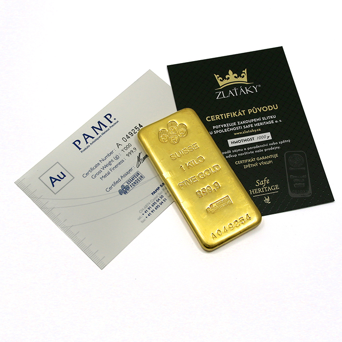 1000g PAMP Suisse Investičná zlatá tehlička