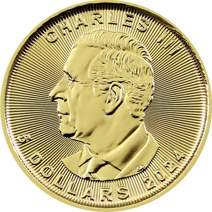 Zadní strana Zlatá investiční mince Maple Leaf 1/10 Oz 