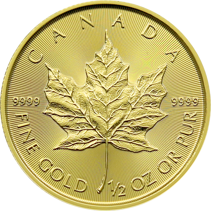 Zlatá investiční mince Maple Leaf 1/2 Oz 