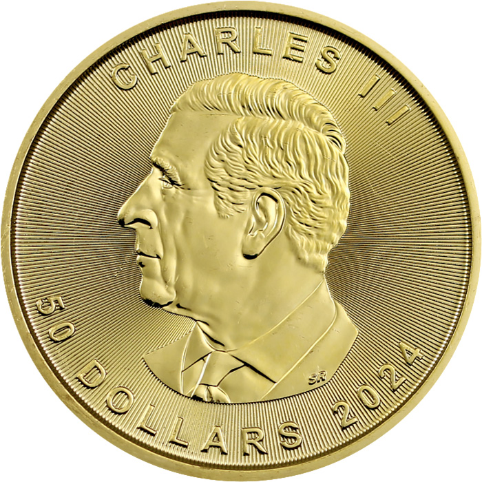 Zadní strana Zlatá investiční mince Maple Leaf 1 Oz 
