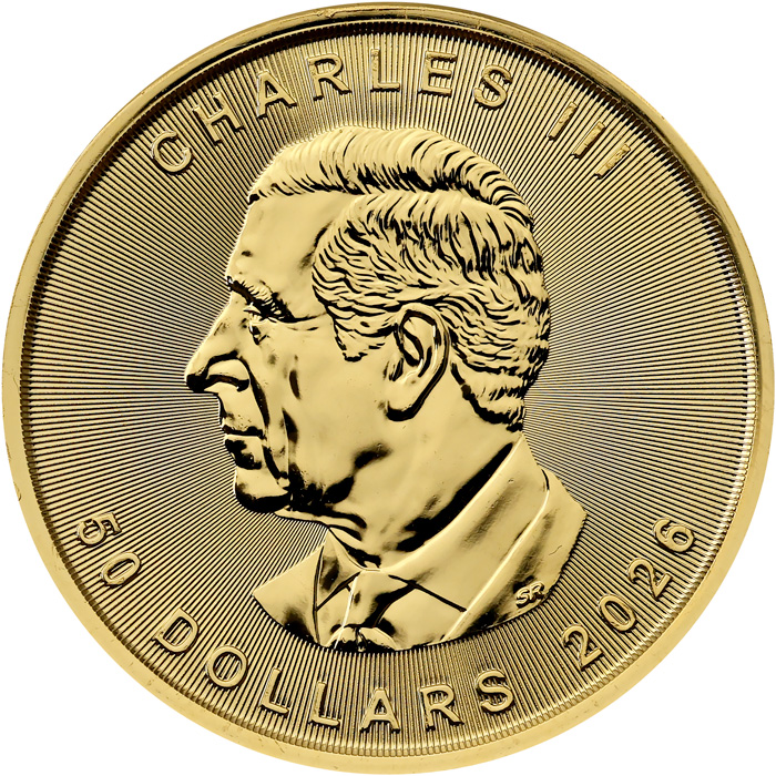 Zadní strana Zlatá investičná minca Maple Leaf 1 Oz