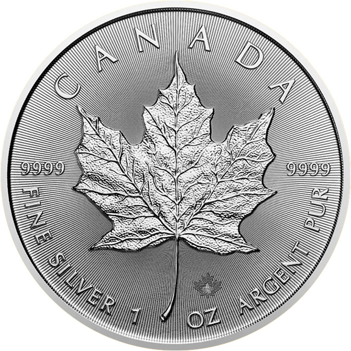 Přední strana Stříbrná investiční mince Maple Leaf 1 Oz 