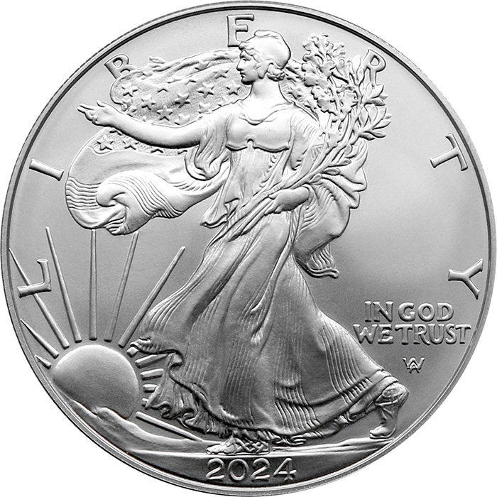 Přední strana Strieborná investičná minca American Eagle 1 Oz