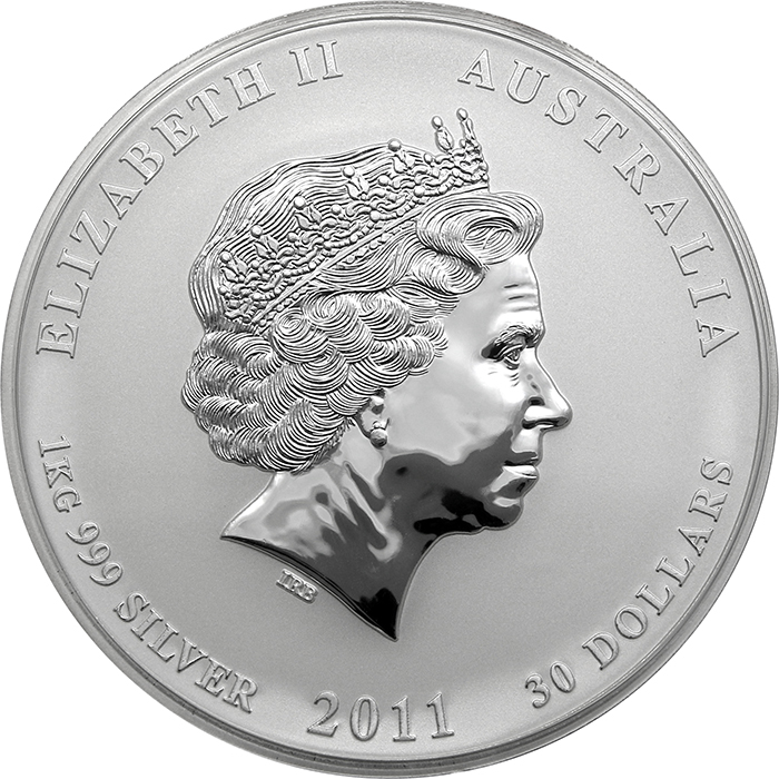 Strieborná investičná minca Year of the Rabbit Rok Králika Lunárny 1 Kg 2011 