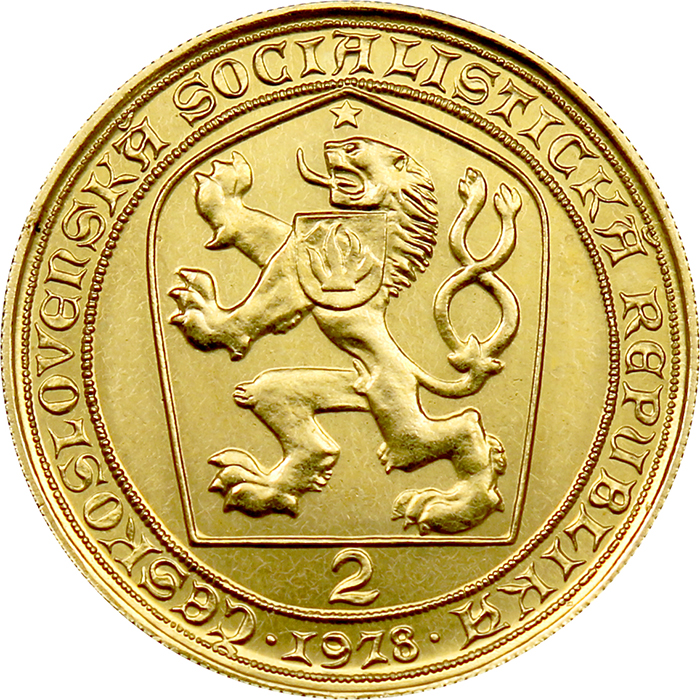 Zlatá mince Karel IV. Dvoudukát Československý 600. výročí úmrtí 1978 