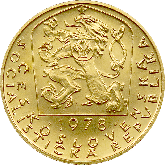Zlatá mince Karel IV. Jednodukát Československý 600. výročí úmrtí 1978 