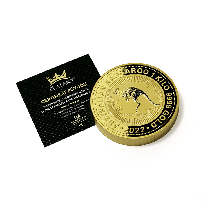 Zlatá investiční mince Kangaroo Klokan 1 Kg 