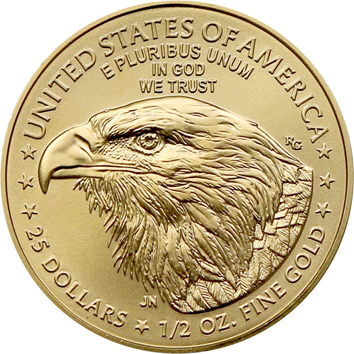 Zadní strana Zlatá investičná minca American Eagle 1/2 Oz