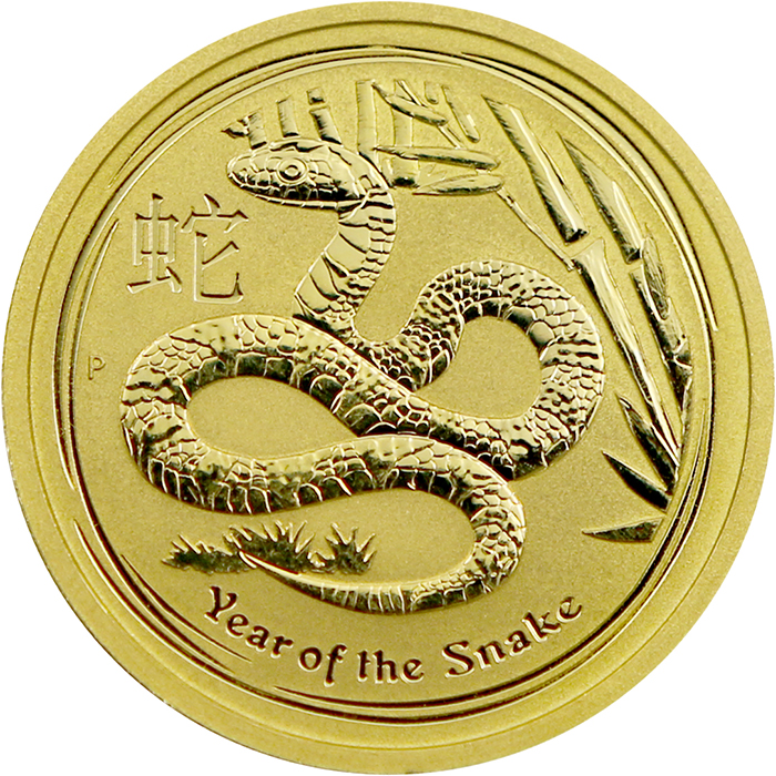 Zlatá investičná minca Year of the Snake Rok Hada Lunárny 1/2 Oz 2013