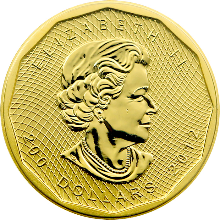 Zadní strana Zlatá investičná minca Million Dollar Maple Leaf 1 Oz 2012 (.99999)