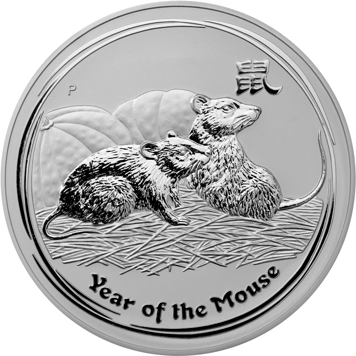 Přední strana Strieborná investičná minca Year of the Mouse Rok Myši Lunárny 1 Kg 2008