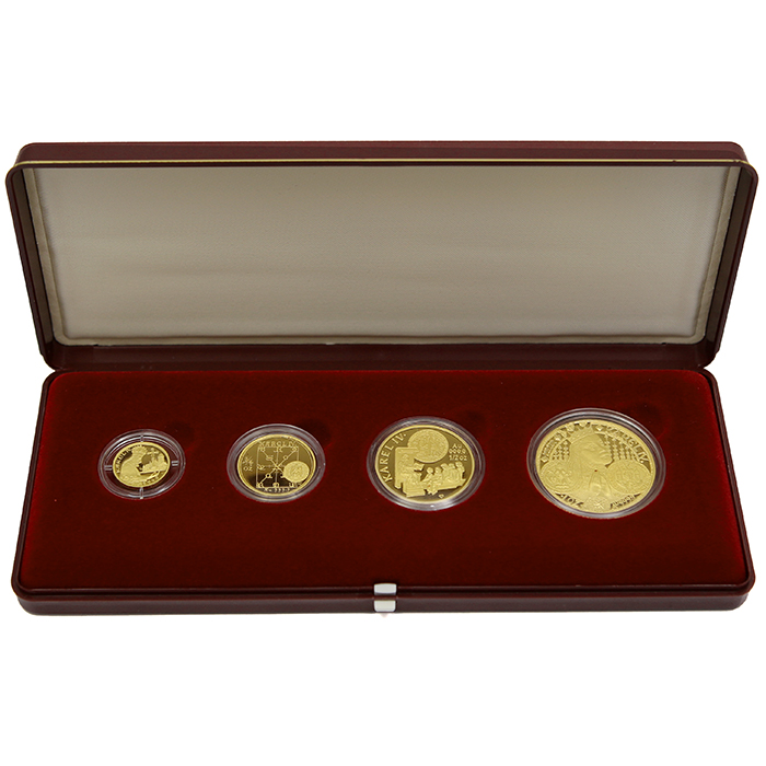 Přední strana Zlatá minca Sada Karel IV. 1998 Proof