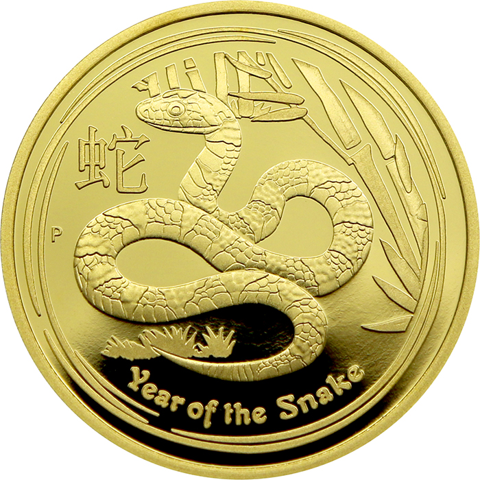 Exkluzivní Zlatá mince Year of the Snake Rok Hada 1 Oz 2013 Proof
