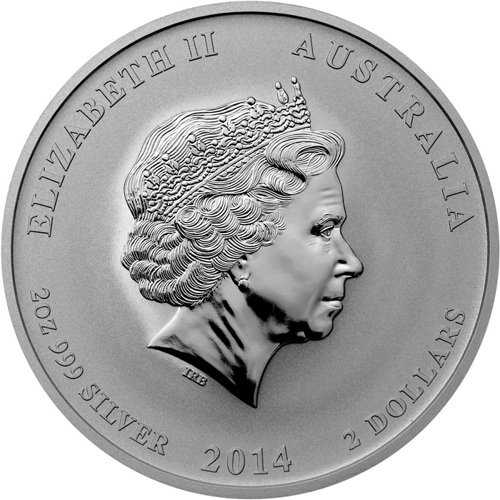 Zadní strana Strieborná investičná minca Year of the Horse Rok Koňa Lunárny 2 Oz 2014