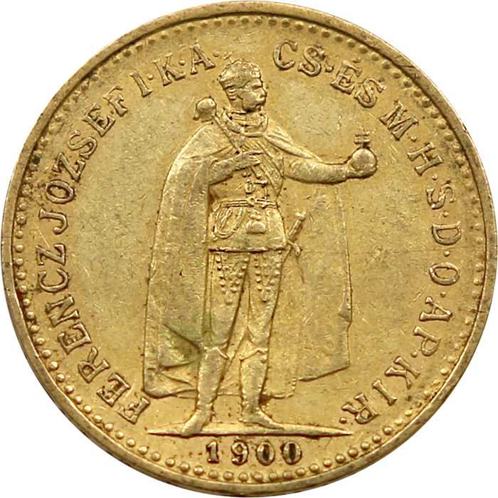 Zlatá minca Desaťkorunáčka Františka Jozefa I. Uhorská razba 1900