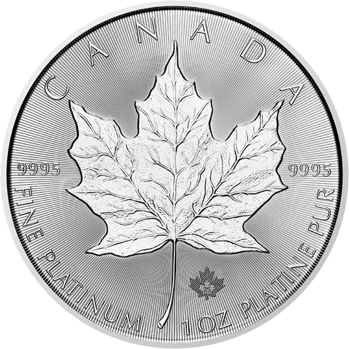 Přední strana Platinová investičná minca Maple Leaf 1 Oz