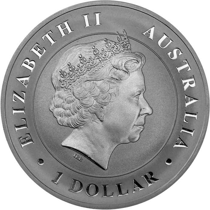 Zadní strana Stříbrná investiční mince Krokodýl mořský 1 Oz 2014