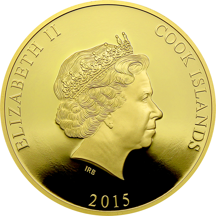 Zadní strana Zlatá mince 5 Oz Mississippi Steamboat 2015 Perleť Proof