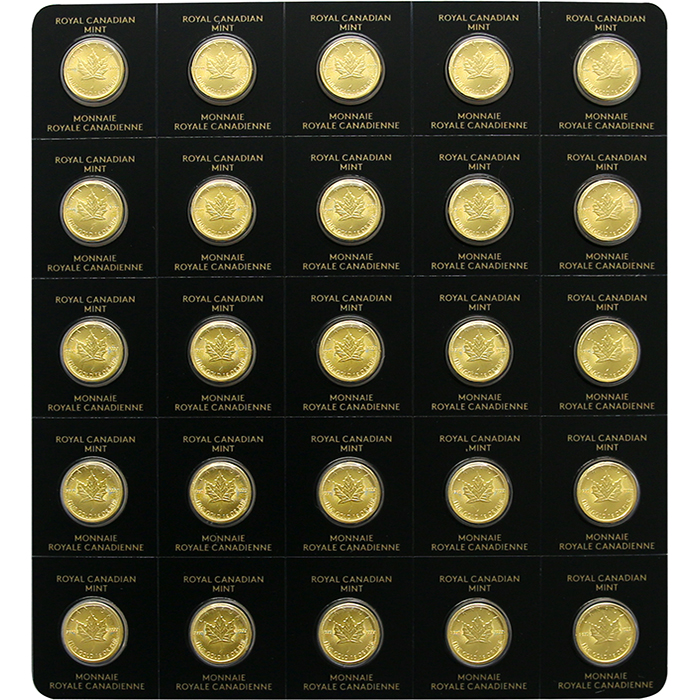Zlaté investiční mince Maplegram25 Maple Leaf 25 x 1 gram