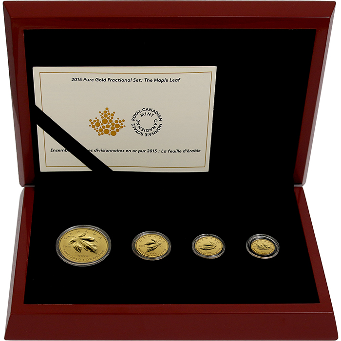 Přední strana Maple Leaf Sada zlatých mincí 2015 Proof
