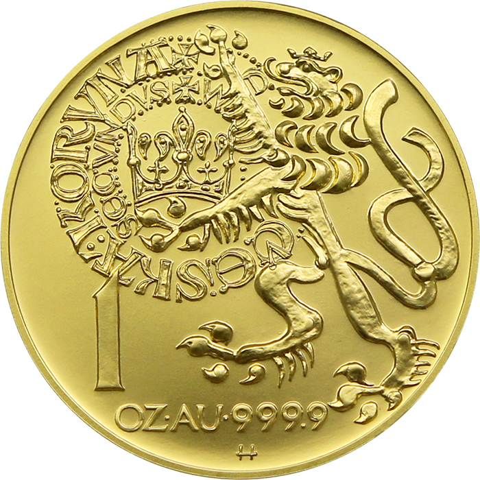 Přední strana Zlatá mince 10000 Kč Pražský groš 1995 Standard