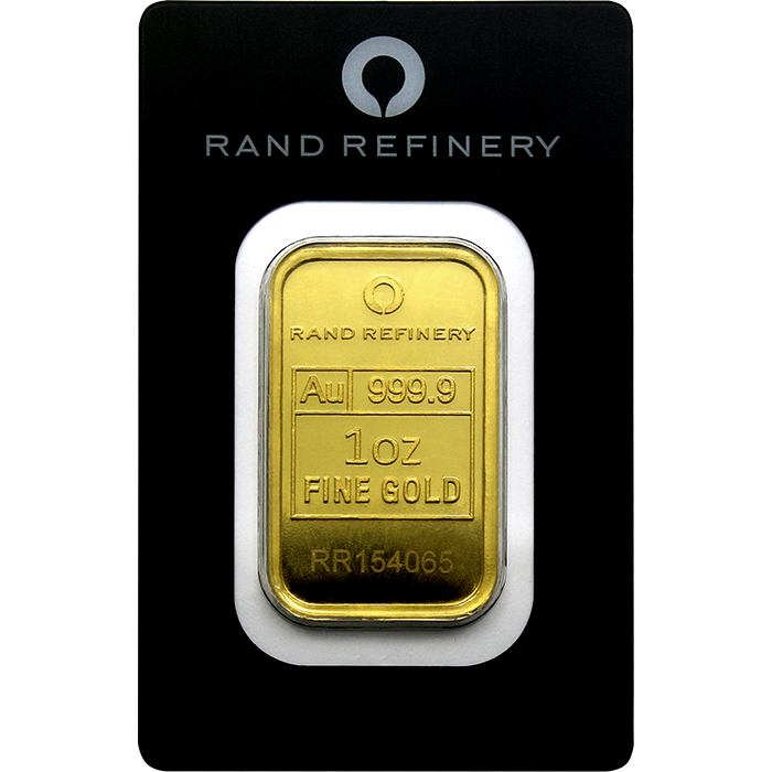 Přední strana 31,1g Rand Refinery Investiční zlatý slitek