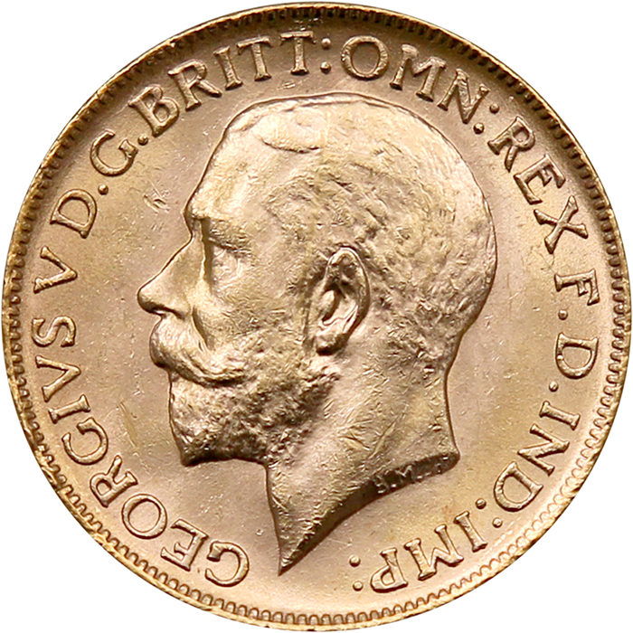 Sovereign British Empire sada zlatých mincí Kráľ Juraj V. 1911 - 1930 Štandard