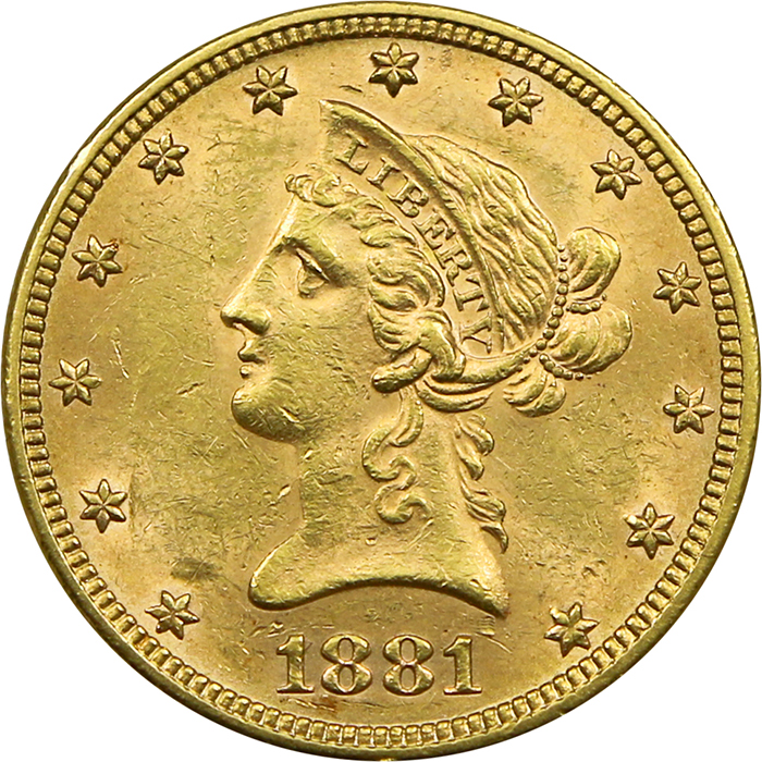 Zlatá mince 10 Dolar American Eagle Liberty Head 1881