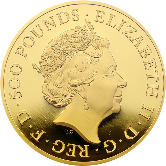 Zadní strana Zlatá mince 5 Oz Britannia 2015 Proof