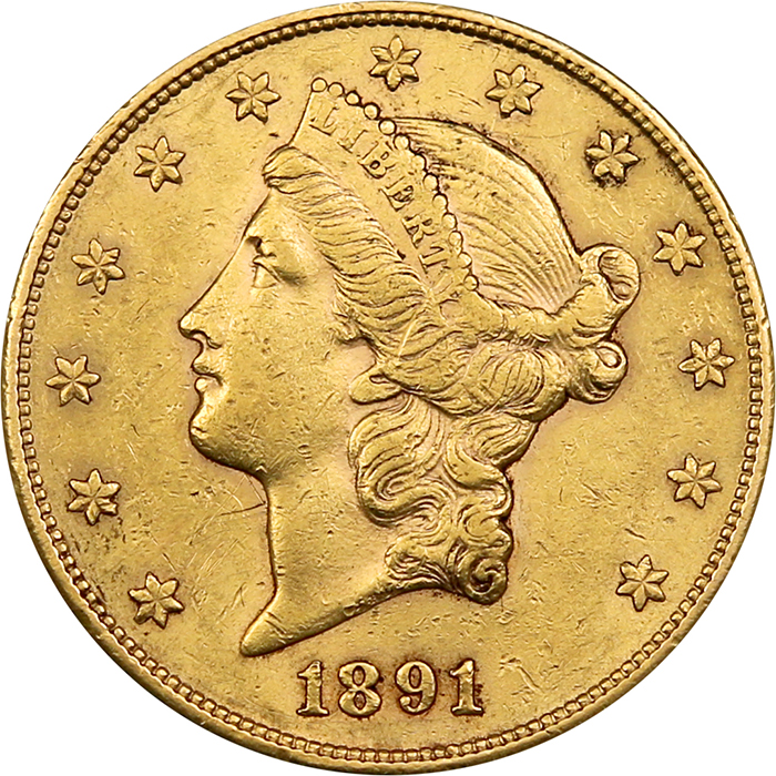 Zlatá mince American Double Eagle Liberty Head 1891