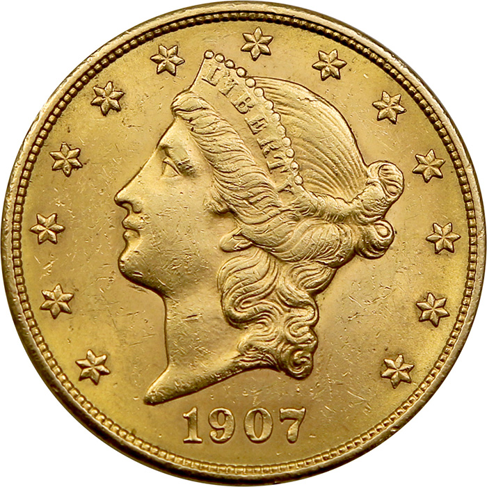 Zlatá mince American Double Eagle Liberty Head 1907