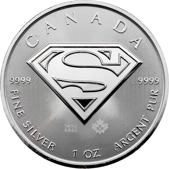 Přední strana Strieborná investičná minca Superman 1 Oz 2016