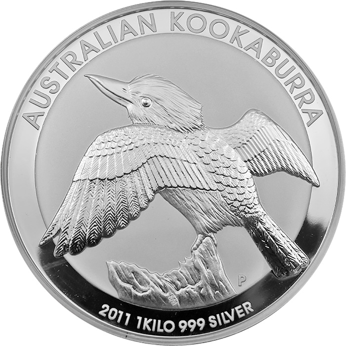 Přední strana Stříbrná investiční mince Kookaburra Ledňáček 1 Kg 2011