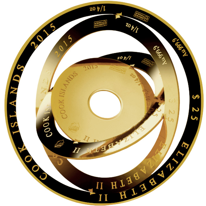 Přední strana Zlatá investičná minca Armillary Valcambi 1 Oz