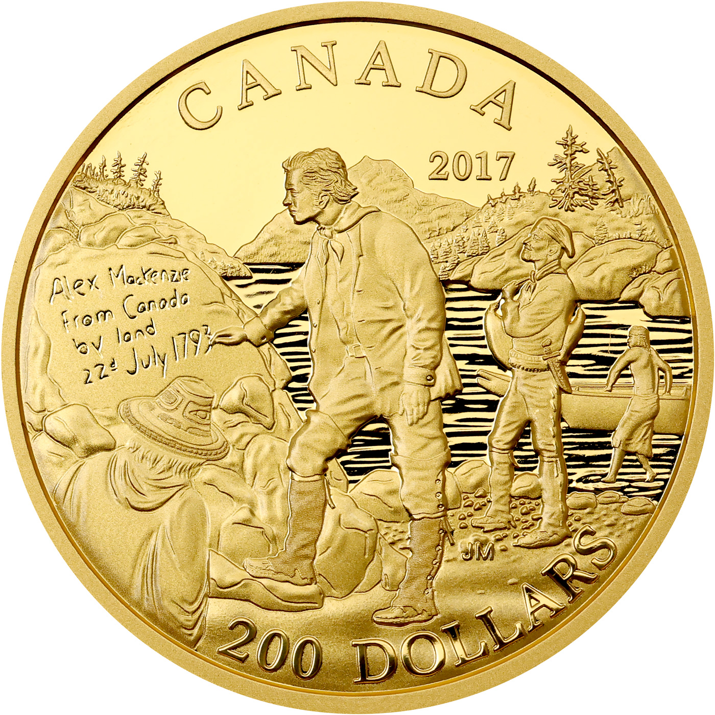 Přední strana Zlatá mince Alexander Mackenzie 2017 Proof