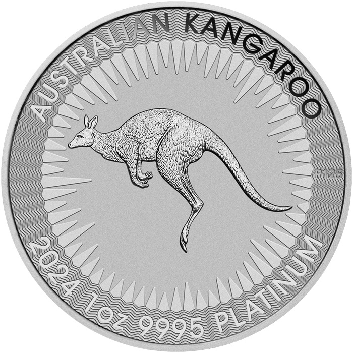 Přední strana Platinová investiční mince Kangaroo Klokan 1 Oz