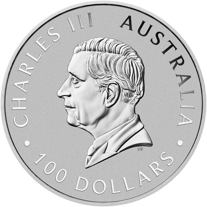 Zadní strana Platinová investiční mince Kangaroo Klokan 1 Oz