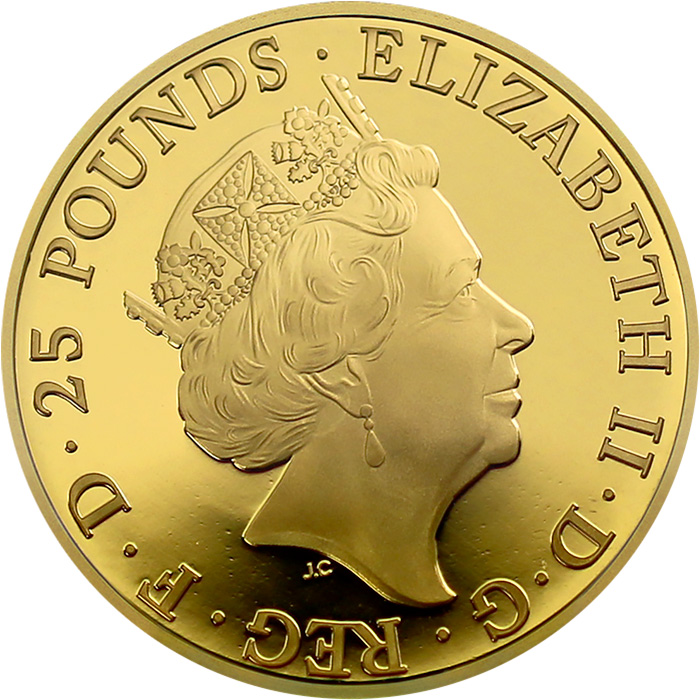 Zadní strana Zlatá mince 1/4 Oz Four Generations of Royalty 2018 Proof