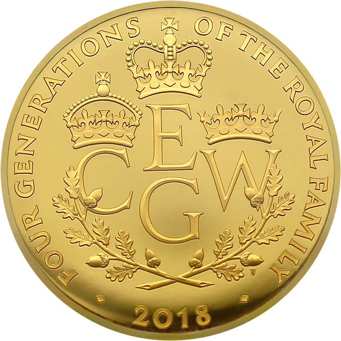 Přední strana Zlatá minca 1/4 Oz Four Generations of Royalty 2018 Proof