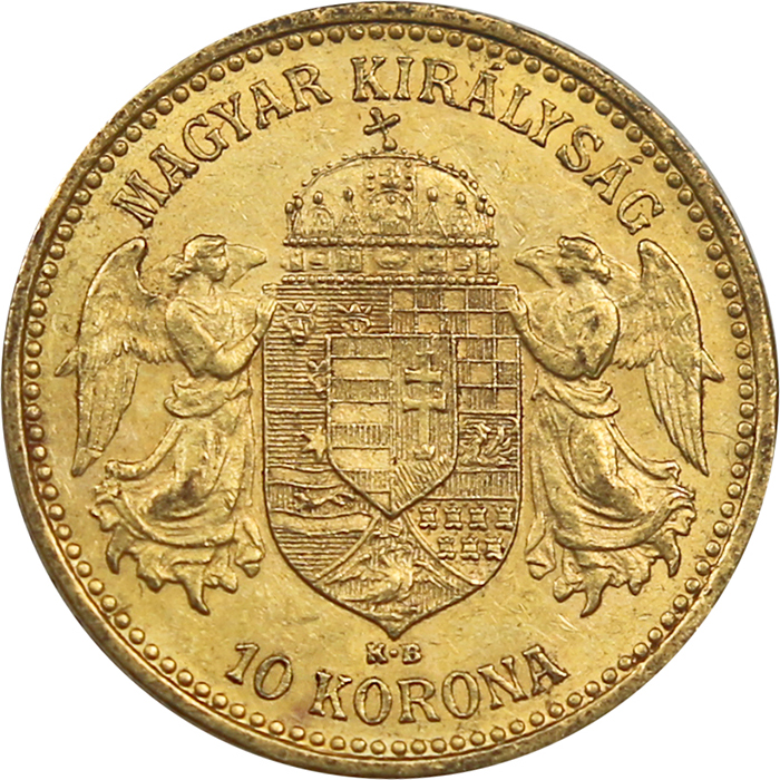 Zlatá mince Desetikoruna Františka Josefa I. Uherská ražba 1897