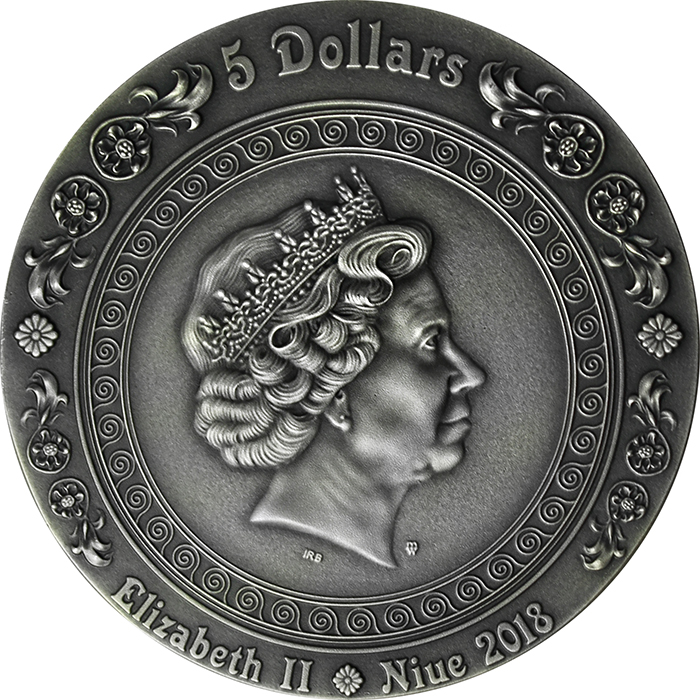 Strieborná pozlátená minca Bohyne: Niké a Viktoria 2 Oz High Relief 2018 Antique Štandard