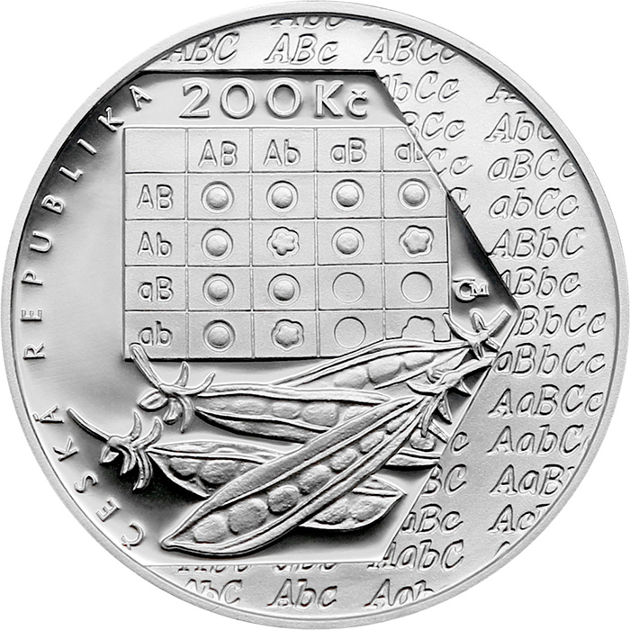 Stříbrná mince 200 Kč Gregor Mendel 200. výročí narození 2022 Proof