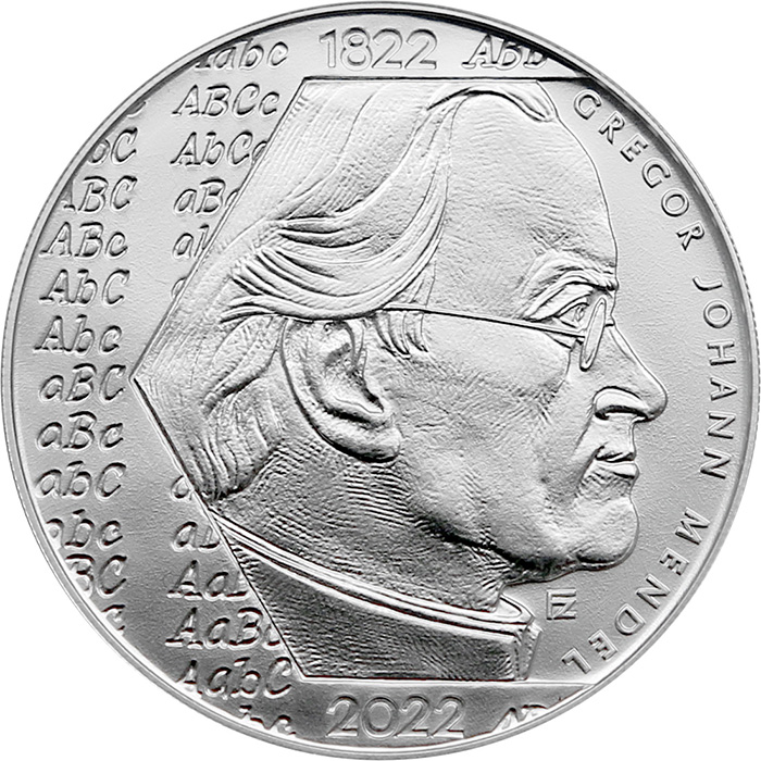 Strieborná minca 200 Kč Gregor Mendel 200. výročie narodenia 2022 Standard
