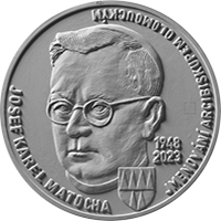 Stříbrná mince 200 Kč J. K. Matocha arcibiskupem olomouckým 75. výročí 2023 Standard