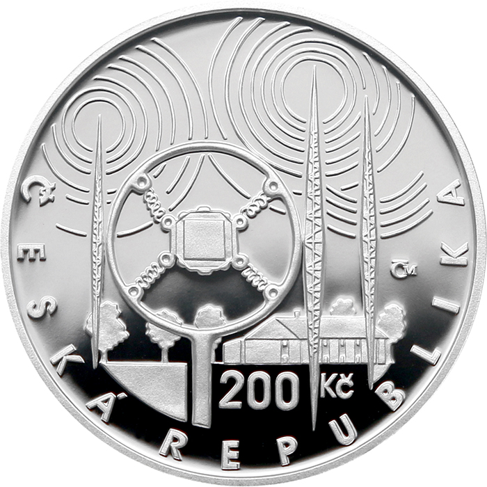Strieborná minca 200 Kč Zahájenie vysielania čs rozhlasu 100. výročie 2023 Proof